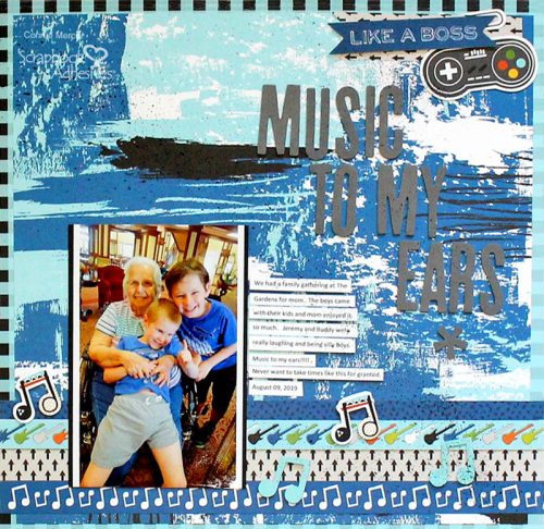 Music To My Ears Scrapbook Page by Connie Mercer for Scrapbook Adhesives  by 3L 