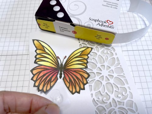 Butterfly and Lace Transparency Card by Martha Lucia Gomez for Scrapbook Adhesives by 3L