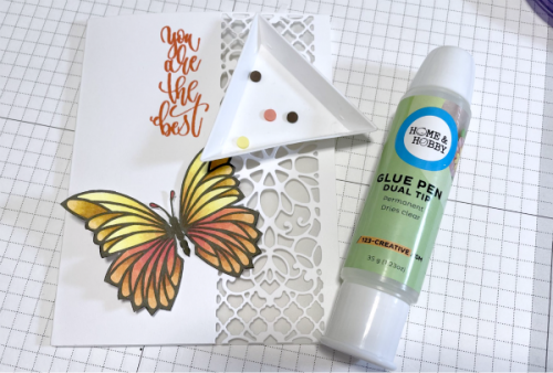 Butterfly and Lace Transparency Card by Martha Lucia Gomez for Scrapbook Adhesives by 3L