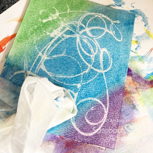 Watercolor Resist Technique for Cards by Teri Anderson for Scrapbook Adhesives by 3L