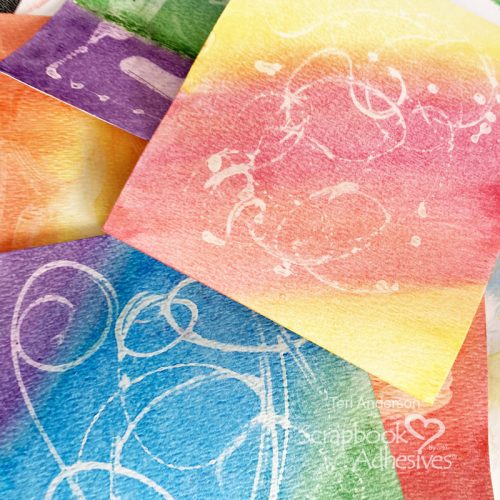 Watercolor Resist Technique for Cards by Teri Anderson for Scrapbook Adhesives by 3L