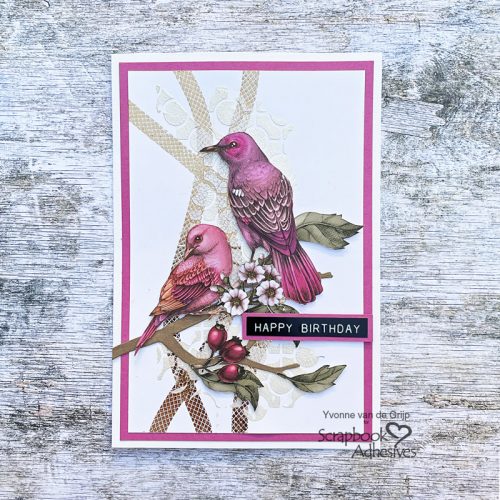 Foiled Bird Birthday Card by Yvonne van de Grijp for Scrapbook Adhesives by 3L 