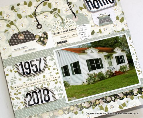 Home Sweet Home Scrapbook Page by Connie Mercer for Scrapbook Adhesives by 3L 
