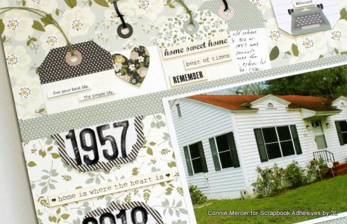Home Sweet Home Scrapbook Page by Connie Mercer for Scrapbook Adhesives by 3L