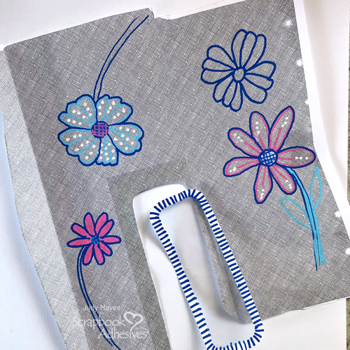 Mail Art Funky Flowers Card by Judy Hayes for Scrapbook Adhesives by 3L