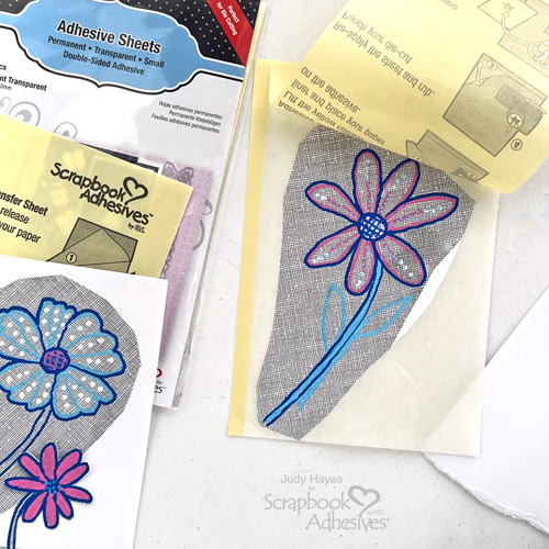 Mail Art Funky Flowers Card by Judy Hayes for Scrapbook Adhesives by 3L