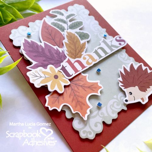 Fall Thanks Card with Dimension by Martha Lucia Gomez for Scrapbook Adhesives by 3L