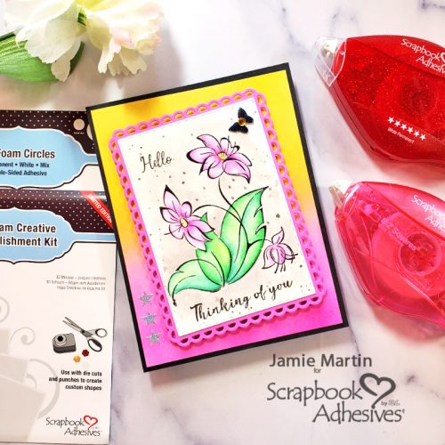 Hello Thinking of You Card by Jamie Martin for Scrapbook Adhesives by 3L 