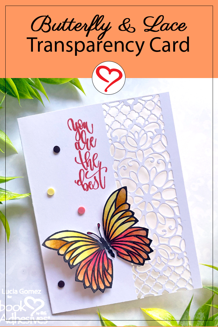 Butterfly and Lace Transparency Card by Martha Lucia Gomez for Scrapbook Adhesives by 3L Pinterest