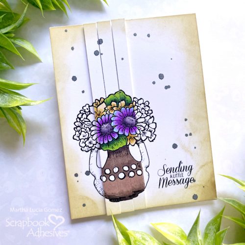 Focal Striped Card Tutorial by Martha Lucia Gomez for Scrapbook Adhesives by 3L