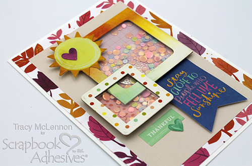Easy Fall Shaker Card by Tracy McLennon for Scrapbook Adhesives by 3L 