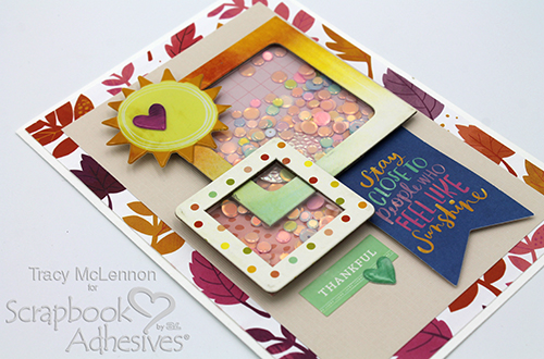 Easy Fall Shaker Card by Tracy McLennon for Scrapbook Adhesives by 3L