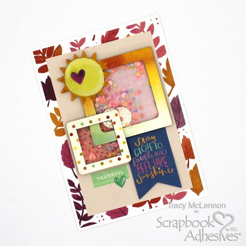 Easy Fall Shaker Card by Tracy McLennon for Scrapbook Adhesives by 3L 