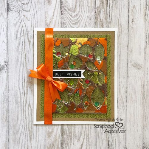 Best Wishes Fall Shaker Card by Yvonne van de Grijp for Scrapbook Adhesives by 3L 