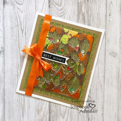 Best Wishes Fall Shaker Card by Yvonne van de Grijp for Scrapbook Adhesives by 3L 