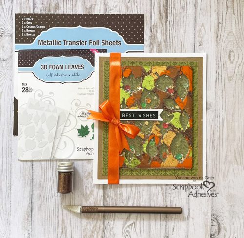 Best Wishes Fall Shaker Card by Yvonne van de Grijp for Scrapbook Adhesives by 3L 