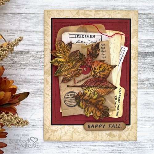 Happy Fall Leaves Card by Judy Hayes for Scrapbook Adhesives by 3L 