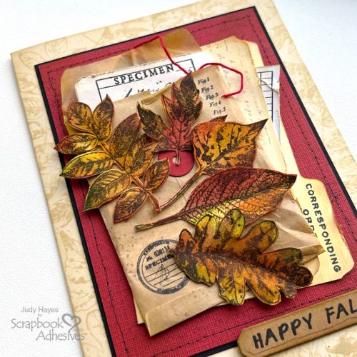 Happy Fall Leaves Card by Judy Hayes for Scrapbook Adhesives by 3L 