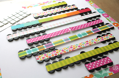 DIY Glitter Scalloped Border by Tracy McLennon for Scrapbook Adhesives by 3L