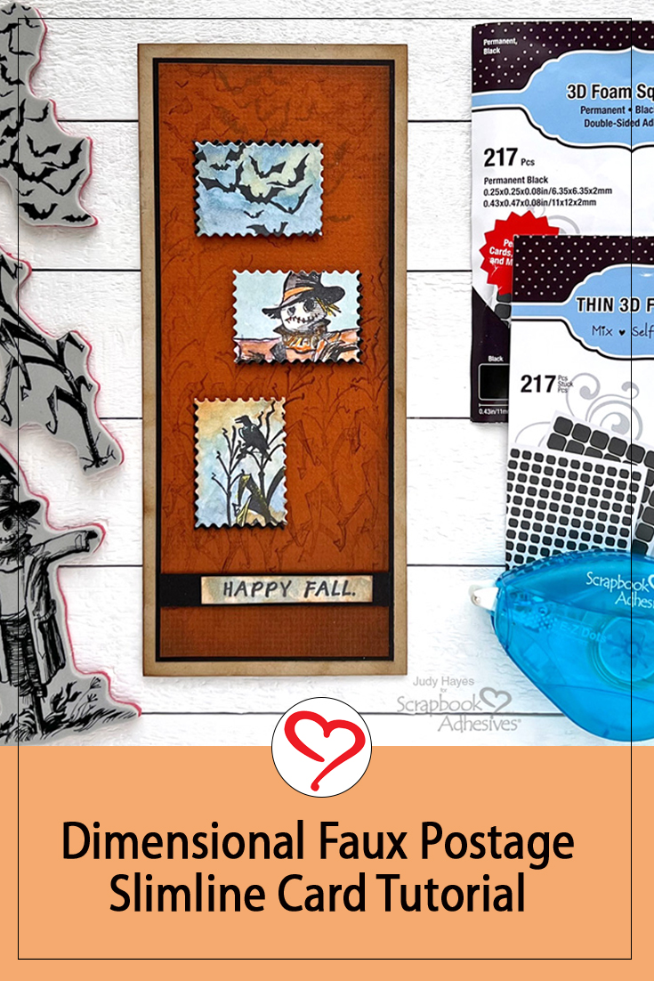 Faux Postage Fall Card by Judy Hayes for Scrapbook Adhesives by 3L Pinterest 