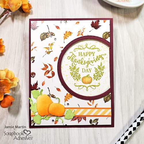 Dotted Happy Thanksgiving Card by Jamie Martin for Scrapbook Adhesives by 3L 