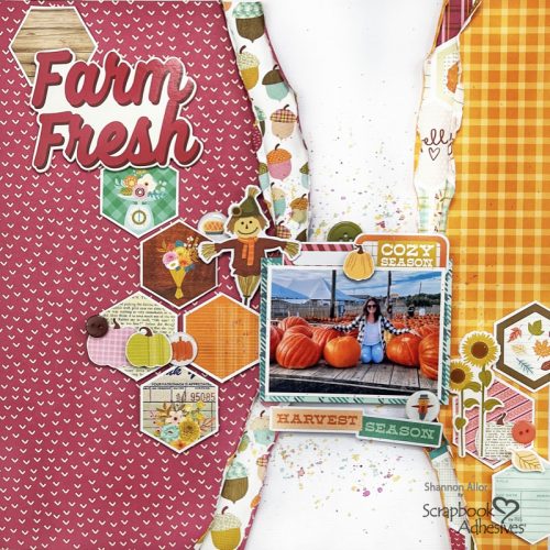 Farm Fresh Scrapbook Layout by Shannon Allor for Scrapbook Adhesives by 3L