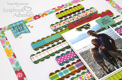 DIY Glitter Scalloped Border by Tracy McLennon for Scrapbook Adhesives by 3L 