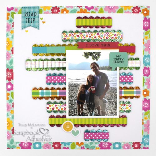DIY Glitter Scalloped Border by Tracy McLennon for Scrapbook Adhesives by 3L 