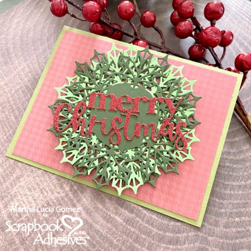 MultiLayer Wreath Christmas Card by Martha Lucia Gomez for Scrapbook Adhesives by 3L 