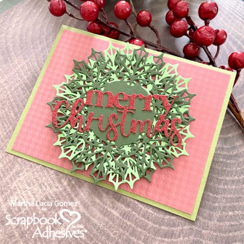 MultiLayer Wreath Christmas Card by Martha Lucia Gomez for Scrapbook Adhesives by 3L