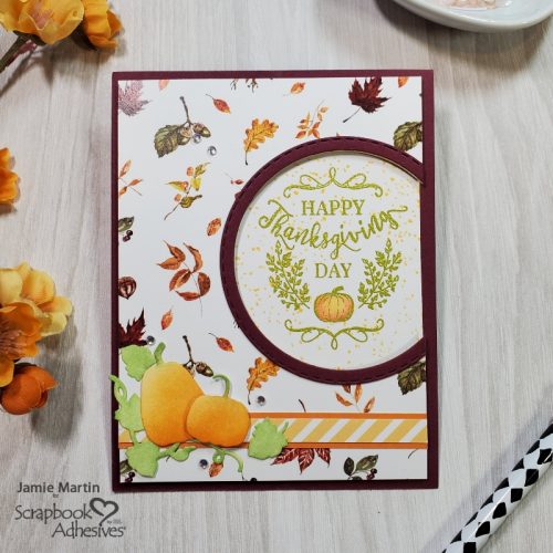 Dotted Happy Thanksgiving Card by Jamie Martin for Scrapbook Adhesives by 3L