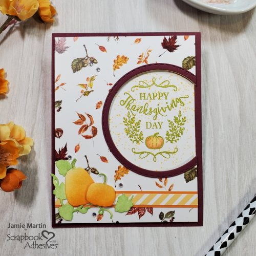 Dotted Happy Thanksgiving Card by Jamie Martin for Scrapbook Adhesives by 3L 