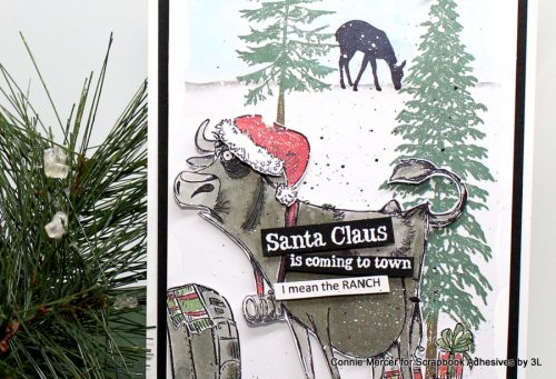 Santa at the Ranch Card by Connie Mercer for Scrapbook Adhesives by 3L 