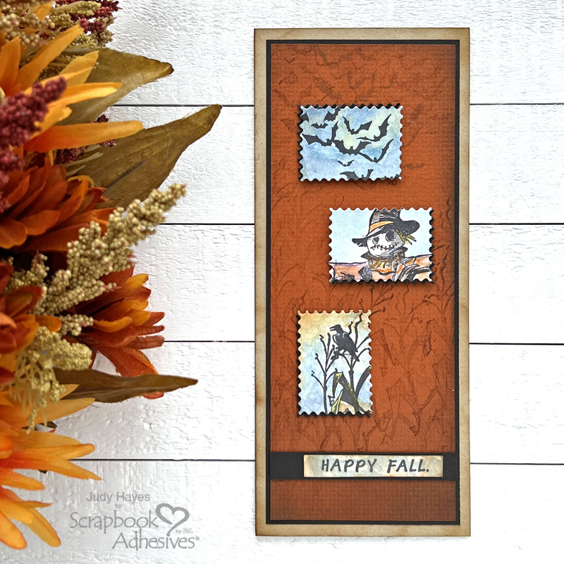 Faux Postage Fall Card by Judy Hayes for Scrapbook Adhesives by 3L 