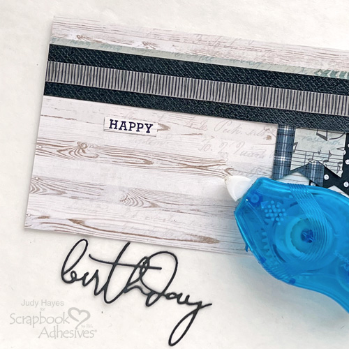 Themed Papers for a Masculine Birthday Card by Judy Hayes for Scrapbook Adhesives by 3L 