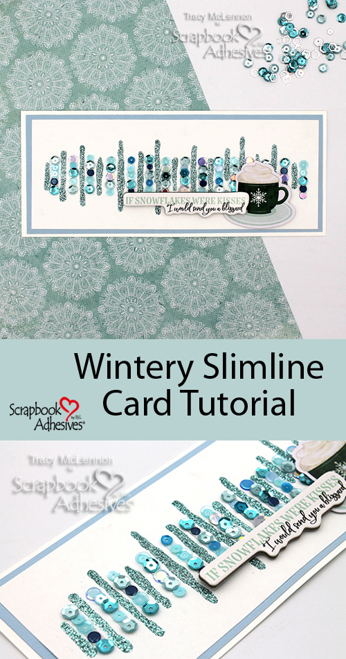 Wintery Slimline Card by Tracy McLennon for Scrapbook Adhesives by 3L Pinterest