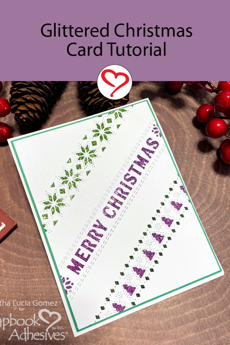 Glittered Christmas Card by Martha Lucia Gomez for Scrapbook Adhesives by 3L Pinterest