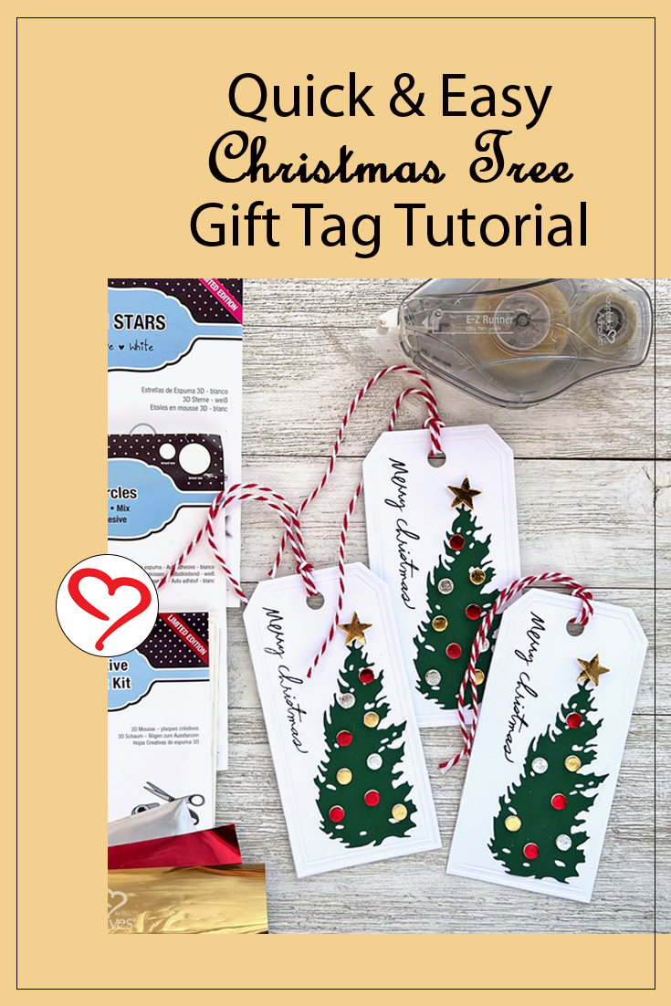 Christmas Tree Tag Tutorial by Judy Hayes for Scrapbook Adhesives by 3L Pinterest 