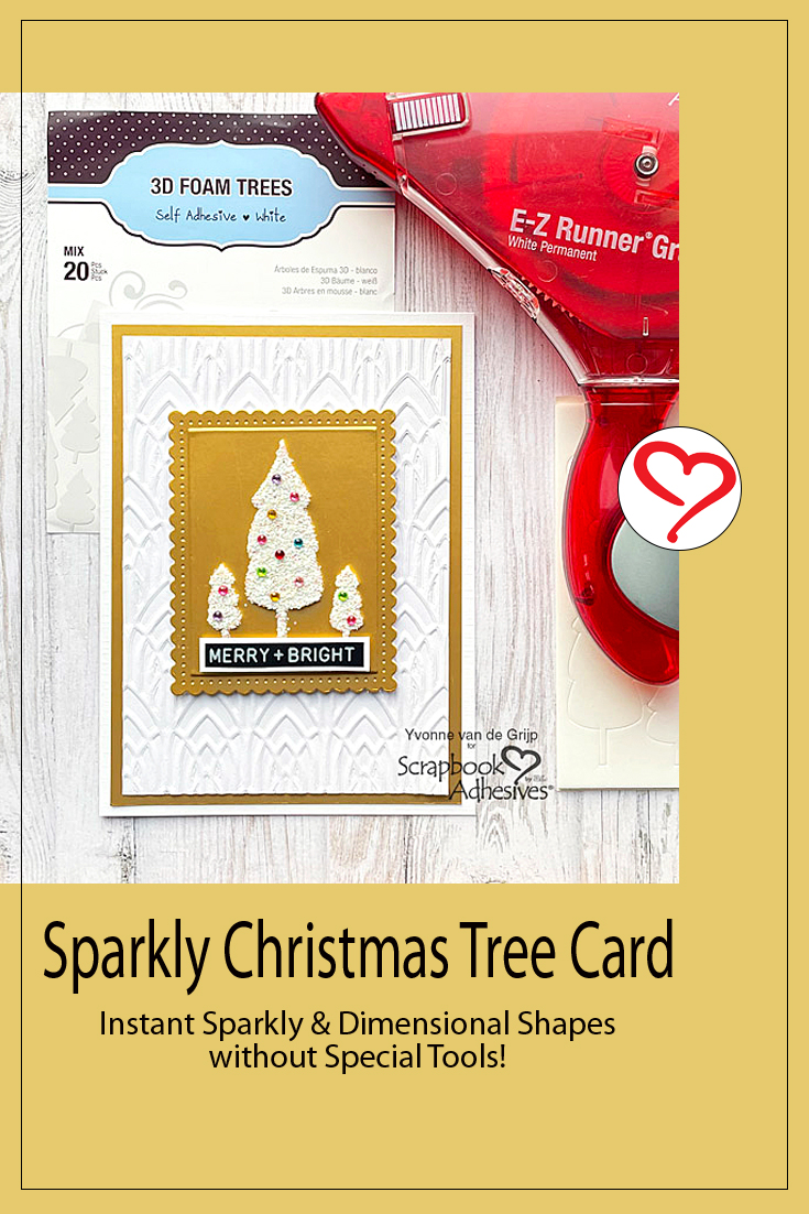 Sparkly Christmas Tree Card by Yvonne van de Grijp for Scrapbook Adhesives by 3L Pinterest