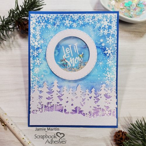 Watercolor Winter Shaker Card by Jamie Martin for Scrapbook Adhesives by 3L 