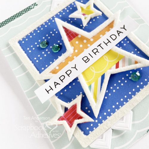 Happy Birthday Stars Card by Teri Anderson for Scrapbook Adhesives by 3L 