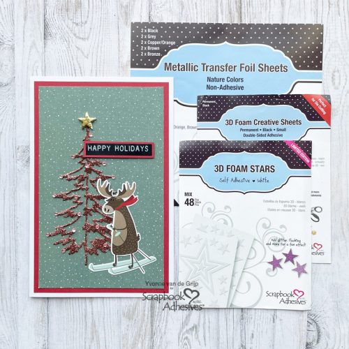 Happy Holidays Card by Yvonne van de Grijp for Scrapbook Adhesives by 3L 