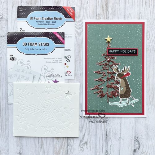 Happy Holidays Card by Yvonne van de Grijp for Scrapbook Adhesives by 3L