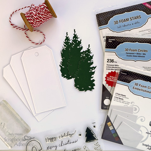 Christmas Tree Tag Tutorial by Judy Hayes for Scrapbook Adhesives by 3L 
