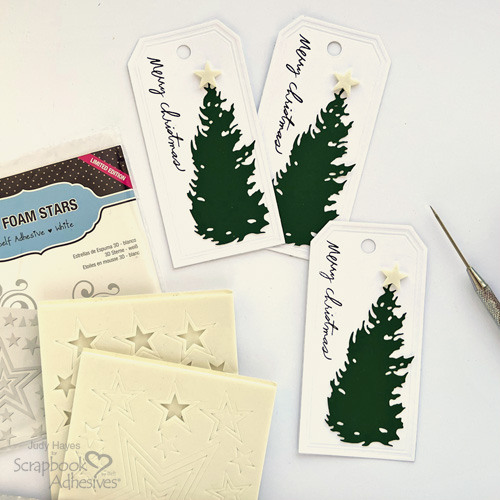 Christmas Tree Tag Tutorial by Judy Hayes for Scrapbook Adhesives by 3L 