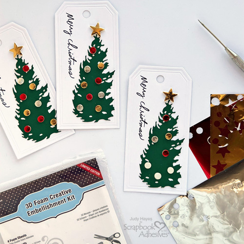 Christmas Tree Tag Tutorial by Judy Hayes for Scrapbook Adhesives by 3L 