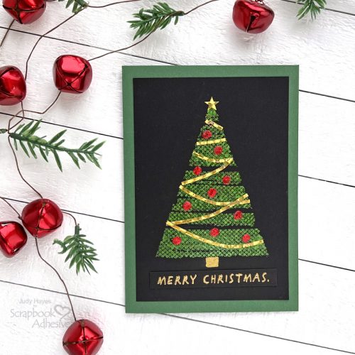 Foiled Christmas Tree Card Tutorial by Judy Hayes for Scrapbook Adhesives by 3L 