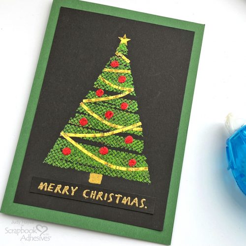 Foiled Christmas Tree Card Tutorial by Judy Hayes for Scrapbook Adhesives by 3L