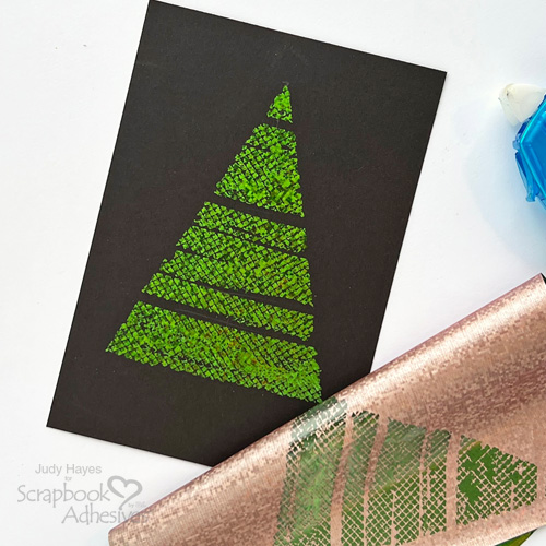 Foiled Christmas Tree Card Tutorial by Judy Hayes for Scrapbook Adhesives by 3L