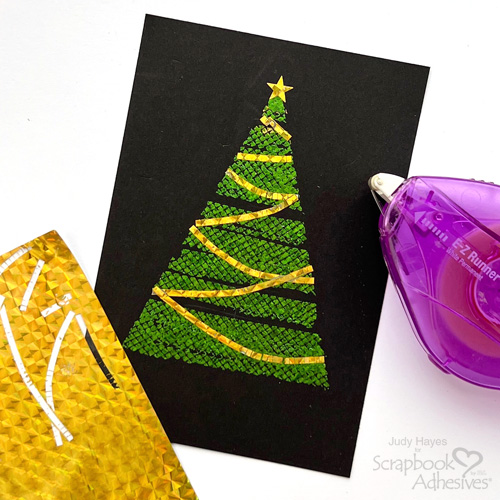Foiled Christmas Tree Card Tutorial by Judy Hayes for Scrapbook Adhesives by 3L